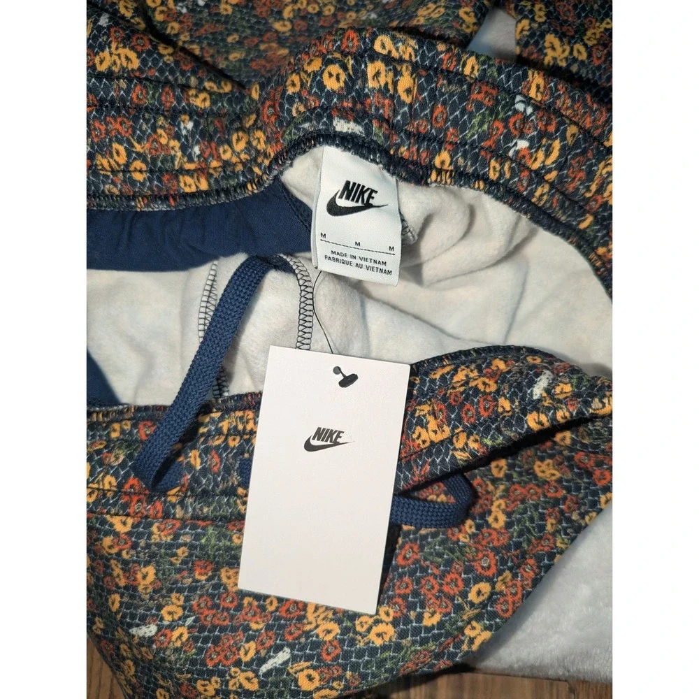 Nike Mens Floral Snakeskin‎ Print Fleece Joggers Midnight Navy FQ6149-410 Medium